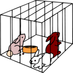 Rabbits in Cage Clip Art