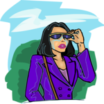 Woman with Sunglasses Clip Art