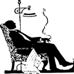 Silhouettes, Man Relaxing