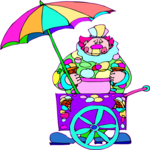 Clown with Ice Cream Cart
