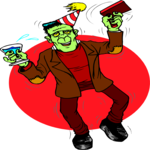 Frankenstein Partying 1 Clip Art