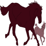 Horse & Colt 3 Clip Art