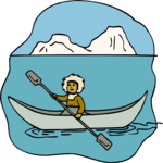 Eskimo in Kayak 2 Clip Art