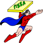 Super Hero Delivering Pizza