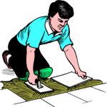 Man Tiling Clip Art