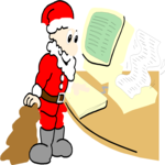 Santa & Computer Clip Art