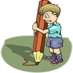 Boy with Giant Pencil 2