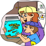 Kids & Tadpoles Clip Art