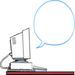 Computer Talking 1 Clip Art