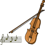 Violin & Musical Notes Clip Art
