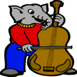 Cellist - Elephant Clip Art