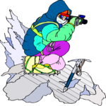 Mountain Climber & Camera Clip Art