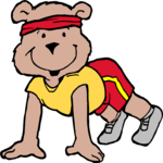 Push-Ups - Bear Clip Art