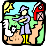 Farmer Feeding Chicken