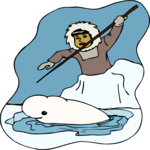 Eskimo & Beluga Whale Clip Art