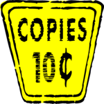Copies 10¢ Sign Clip Art