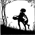 Silhouettes, Girl & Bird 1