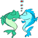 Fish Kissing 1 Clip Art