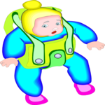 Baby in Backpack Clip Art