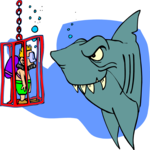 Scuba Diver & Shark 3 Clip Art