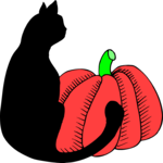 Pumpkin & Cat 2 Clip Art