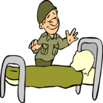 Soldier Making Bed