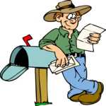 Man Reading Mail Clip Art