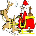 Santa & Reindeer 03 Clip Art