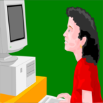 Girl at Computer 1