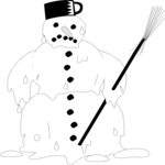 Snowman Melting 1 Clip Art