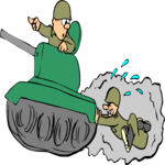 Soldier Pushing Tank