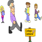 Walking to Cafeteria