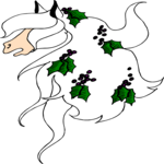 Horse with Holly 1 Clip Art
