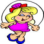 Girl Jumping Rope 4 Clip Art