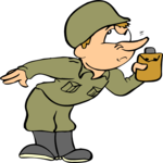 Soldier Sniffing Canteen