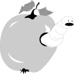 Apple with Worm 2 Clip Art