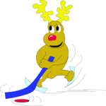 Reindeer Playing Ice Hockey Clip Art