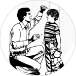 Dad Measuring Son Clip Art
