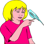 Girl with Parakeet