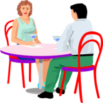 Couple at Cafe 1 Clip Art