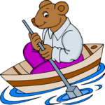 Bear Rowing Clip Art