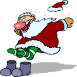 Santa Jumping Clip Art