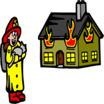 Fire Fighter Rescuing Cat 2 Clip Art