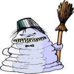 Creature with Broom Clip Art