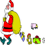 Santa - Hole in Sack Clip Art