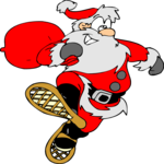 Santa with Snowshoes Clip Art