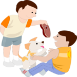 Boys & Dog Clip Art