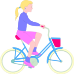 Girl on Bicycle Clip Art