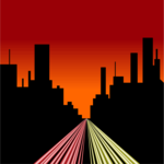 City Freeways - Night Clip Art