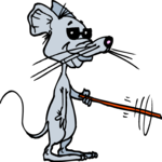 Mouse with Stick Clip Art